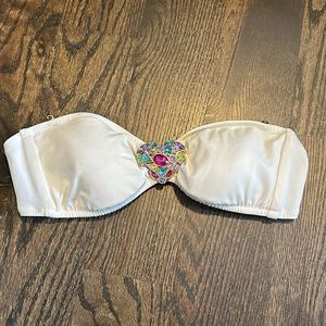 White with jewel detail Victoria Secret strapless bikini top